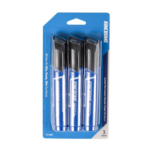 Jumbo Permanent Marker Chisel Tip Black 3 Pack