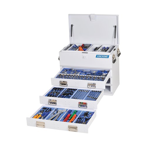 Truck Box Tool Kit 280 Piece 3 Drawer (28") White
