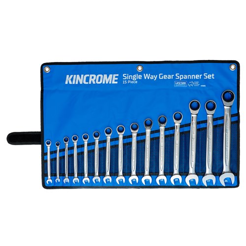 Single Way Gear Spanner Set 15 Piece - Metric
