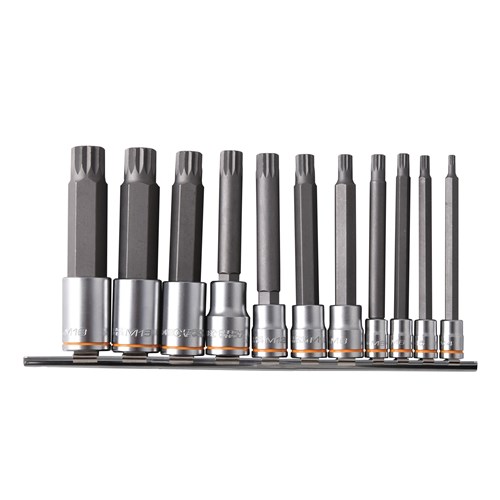 Spline Bit Rail 11 Piece 1/4, 3/8 & 1/2" Drive