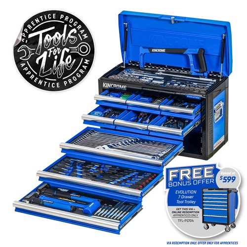 EVOLUTION Chest Tool Kit 222 Piece 9 Drawer (26”)