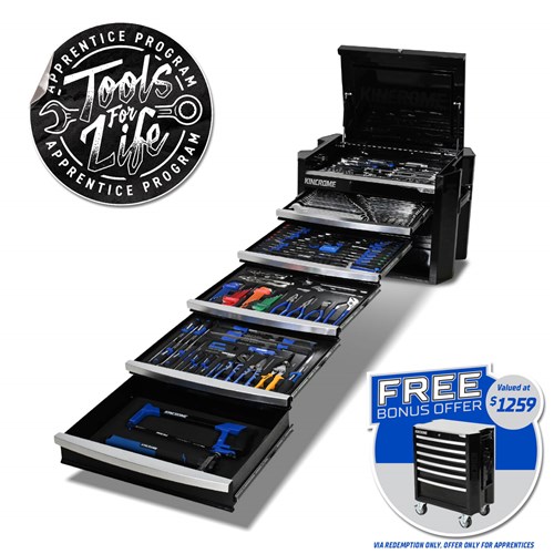 CONTOUR® Chest Tool Kit 286 Piece 5 Drawer (29") Black