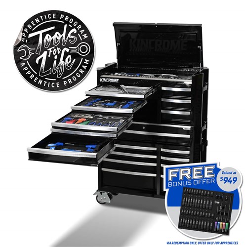 CONTOUR® Workshop Tool Kit 332 Piece 17 Drawer (42") Black