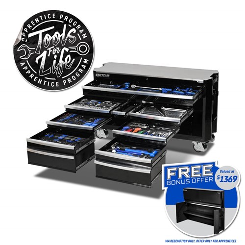 CONTOUR® Trolley Tool Kit 454 Piece 12 Drawer (60") Black